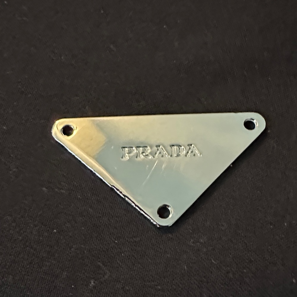 Prada Silver Triangular Logo Pendant/Charm - image 2